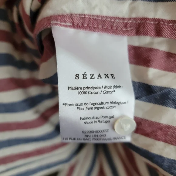 Sezane Max Shirt in Stripes size 48 - Picture 9 of 10